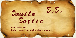Danilo Dotlić vizit kartica